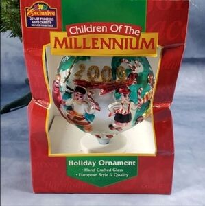 Toys R Us Holiday Ornament Children of the Millennium Hand Crafted Glass, 2000